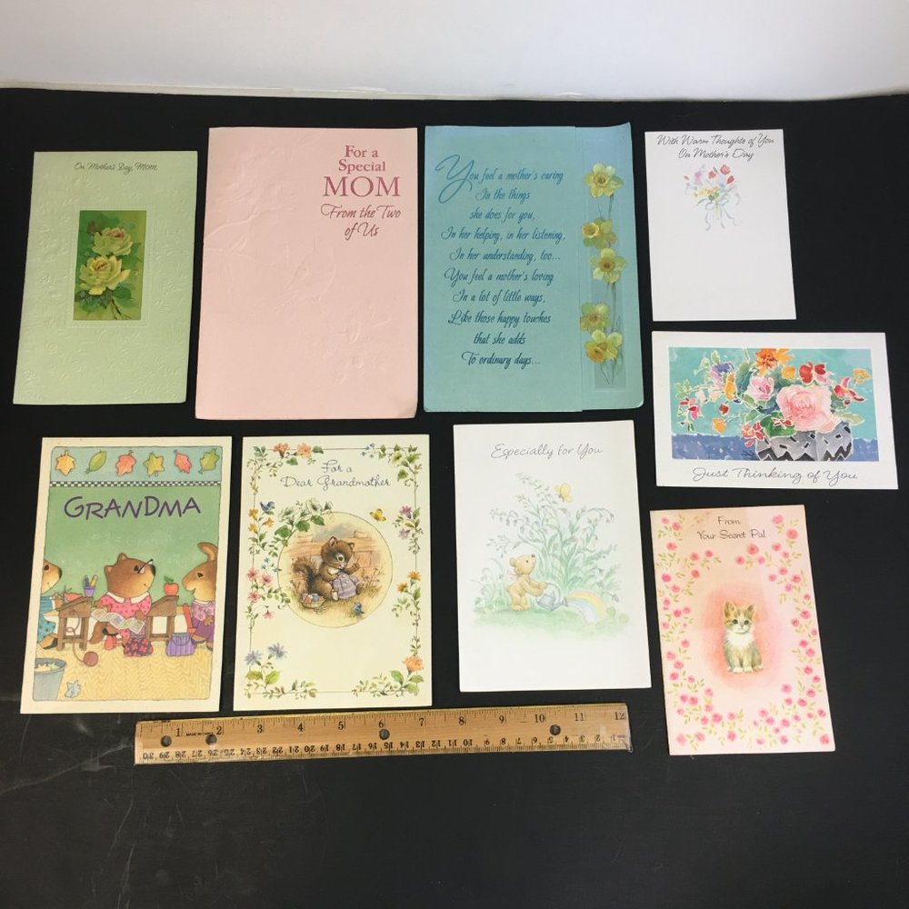 9 Vintage USED Mother's Day Greeting Cards‎ Mom Grandmother Repurpose Upcycle